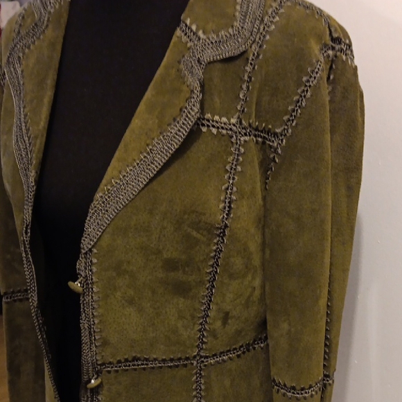 Vintage Leather Embroidered Jacket - Picture 9 of 10